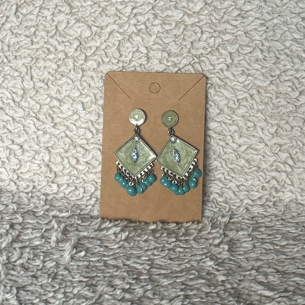Green and Blue Dangle Earrings!
